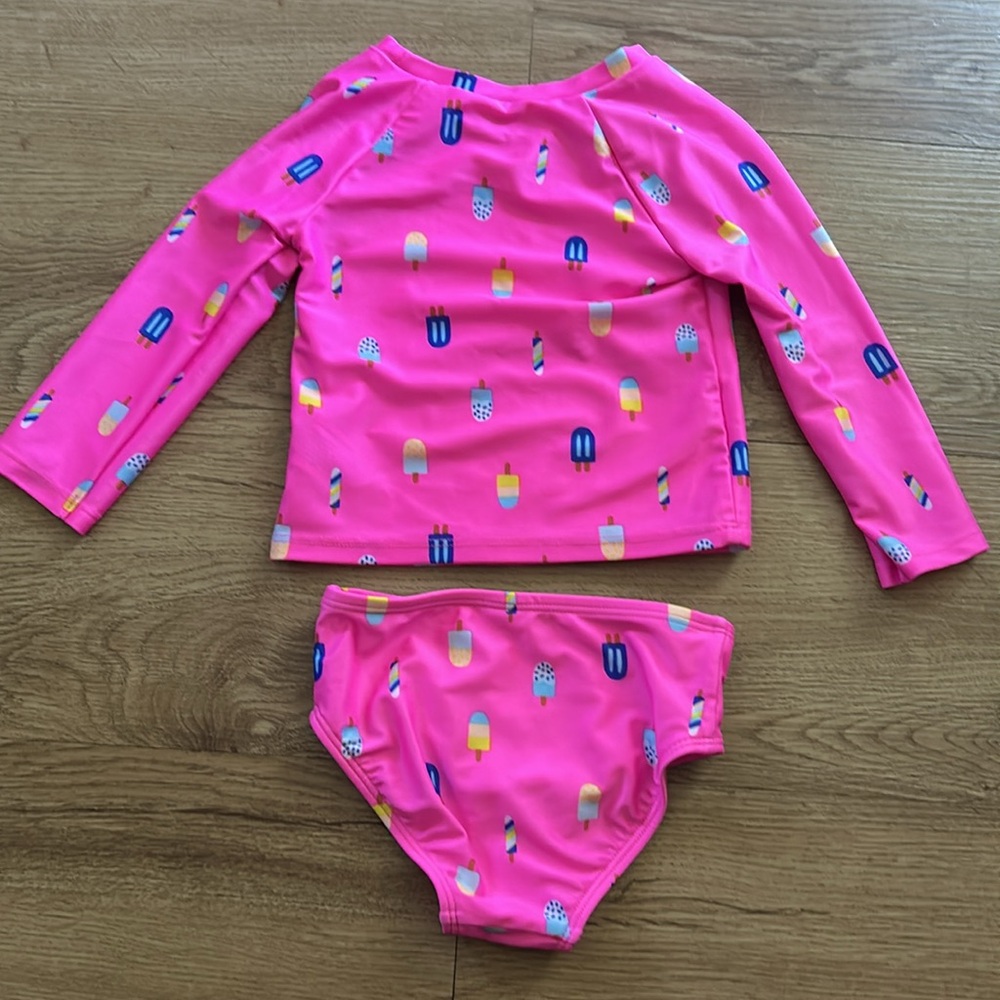 Cat & Jack Pink Rashguard Swim Set - Picture 9 of 9